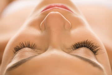 Naklejka premium comaparison of natural and extended eyelashes