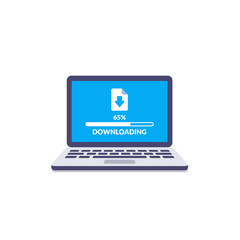 Downloading process on computer screen. Software interface background. Vector illustration in flat style.