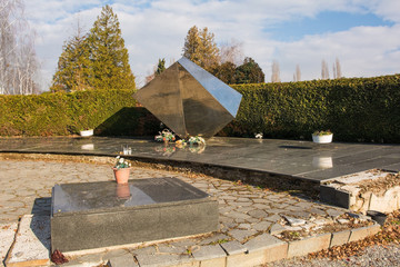 A Yugoslavia era war memorial in a Mirogoj Cemetery in the Croatian capital Zagreb commemorating...