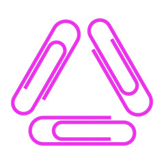 Paper clips isolated on white background,Top view,flat lay,Paperclip icon