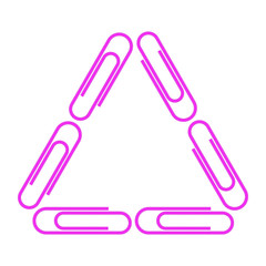 Paper clips isolated on white background,Top view,flat lay,Paperclip icon