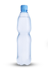 small plastic bottle full of mineral water