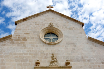 Historic parish Church of Mary's Annunciation in Supetar, island Brac, Croatia.