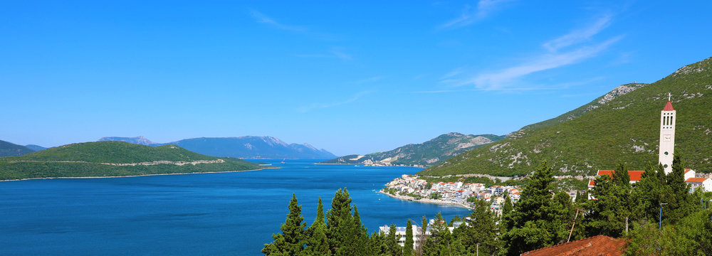 Panoramic view from Neum town in Bosnia and Herzegovina, Europe