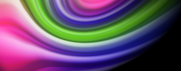 Fluid liquid color wave lines, glowing colorful light effect, abstract composition template. Geometric technology abstract pattern. Movement concept