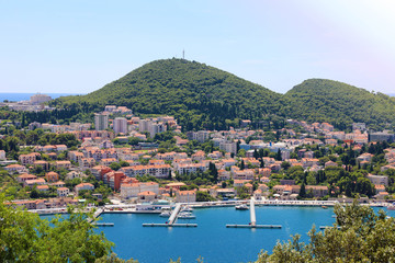 Fototapeta premium Panoramic view of Dubrovnik with the harbor, Croatia, Europe