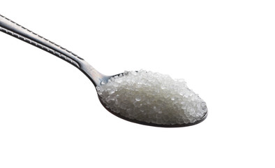 Sugar in a spoon isolated over white background