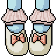 vector pixel art girl shoe
