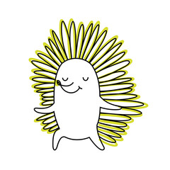 Yoga Hedgehog Vector 