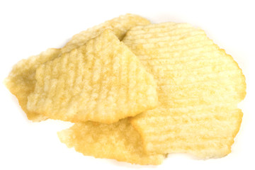 potato chips on white background, isolated