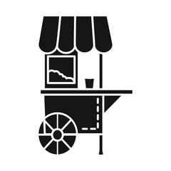 Isolated object of cart and popcorn logo. Collection of cart and machine vector icon for stock.
