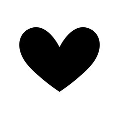 Vector black heart sign. Icon on white background. Illustration romantic symbol linked, join, love, passion and wedding. Template for t shirt, card, poster. Design flat element of valentine day