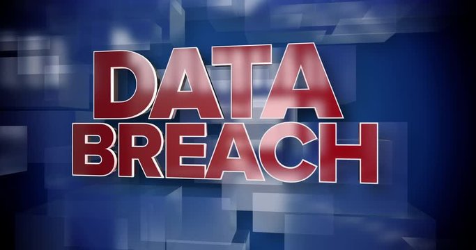 A red and blue dynamic 3D Data Breach news title page background animation.	 	