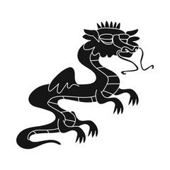 Vector design of dragon and tail sign. Set of dragon and claw stock vector illustration.