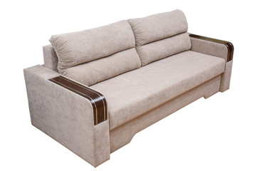 Comfortable sofa on white background