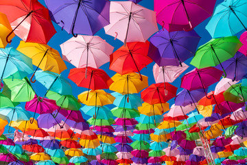 Colorful umbrellas background