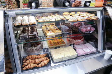 deli display with baked goods