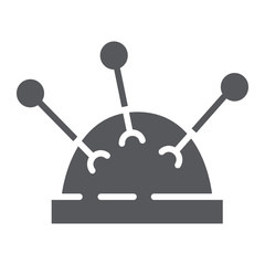 Sewing pins glyph icon, tool and sew, needles sign, vector graphics, a solid pattern on a white background.