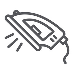 Iron line icon, electronics and device, home appliance sign, vector graphics, a linear pattern on a white background.
