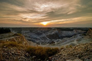 View of opencast mining quarry  - view from above.This area has been mined for copper, silver, gold, and other 