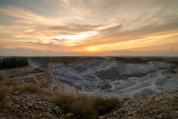 View of opencast mining quarry  - view from above.This area has been mined for copper, silver, gold, and other 