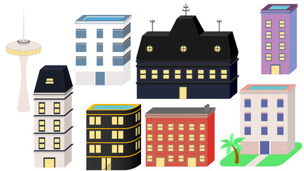Isometric building collection