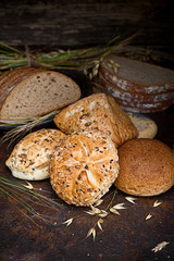Closeup shot of various types of bread