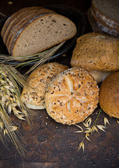 Closeup shot of various types of bread