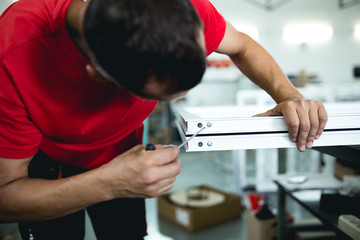 Hard work in aluminium and pvc factory