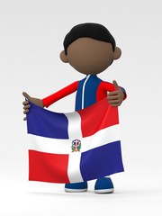 国旗を掲げるドミニカのスポーツ選手