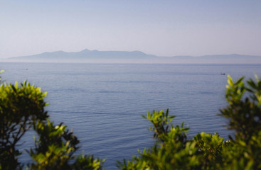 Fototapeta na wymiar Beautiful view to Corfu island from Gjipe beach, Albania