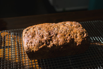 Light Falling on Loaf of African Seed Bread