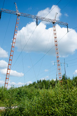 power lines and pylons