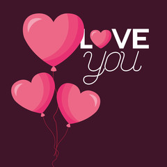Love represented by hearts balloons vector design