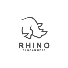 rhino logo template, animal design vector, zoo © Andreflamboyan