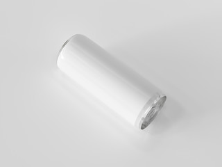 White energy drink can on white background. Mock up. 3D rendering