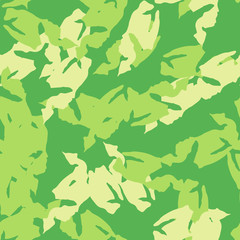 Summer camouflage of various shades of green and yellow colors