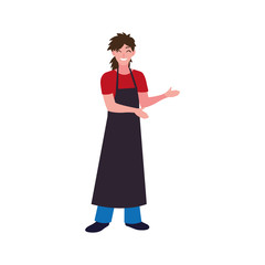 seller woman character with apron