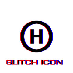 Obraz premium Helicopter landing icon flat