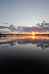 sunset over the lake