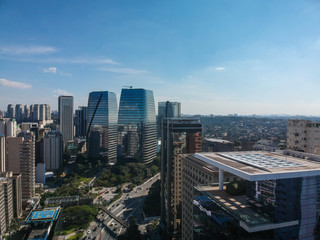Vista aérea do Itaim Bibi em São Paulo, Brasil