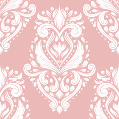 Delicate pink luxury ornamental seamless pattern. Traditional Turkish, Indian motifs. Great for fabric and textile, wallpaper, packaging or any desired idea.