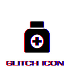 Obraz premium Medicine bottle icon flat