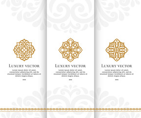 Golden ornamental logo design template. Luxury vintage elements. Can be used as monogram and emblem. Great for wallpaper or background decoration.