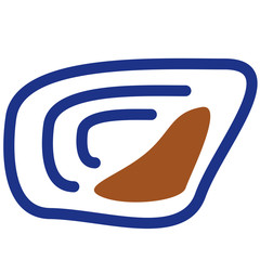 Abstract modern and stylish digital shape on the white isolated background. Creative colorful form. Clip art element.