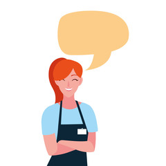 seller woman character with apron