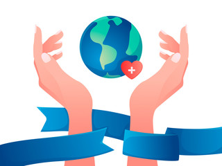 World Humanitarian Day concept illustration for web.