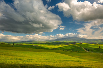 Impressive autumn landscape,view with cypresses Tuscany,Italy