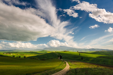 Impressive autumn landscape,view with cypresses Tuscany,Italy