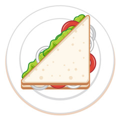 Sandwich isolated on white in half